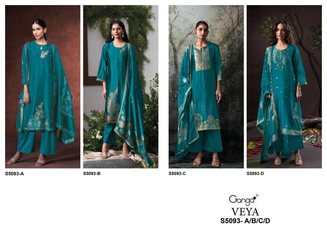 Ganga veya 5093 kantha work dress material wholesale